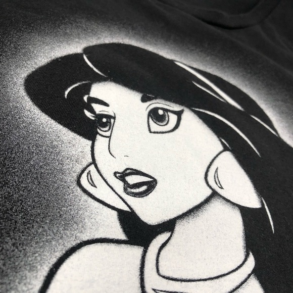DISNEY Princess Jasmine Aladdin Black Graphic Crew Short Sleeve Unisex T-Shirt - Picture 5 of 14